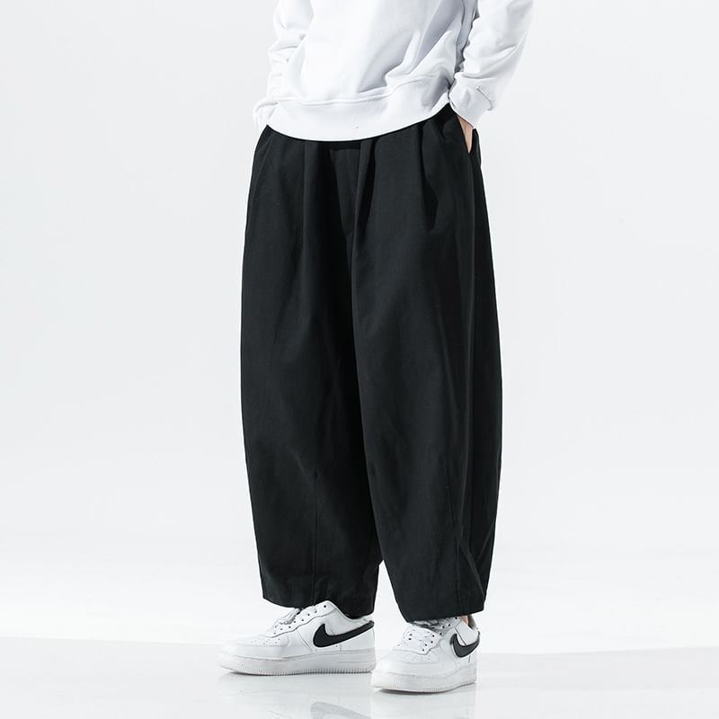 Lefitt - Mid Rise Plain Barrel Leg Broek