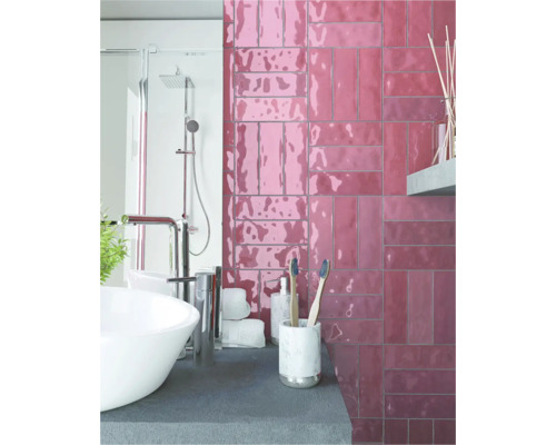Wandtegel Nolita Rood 6,5 x 20 x 0,9 cm glanzend