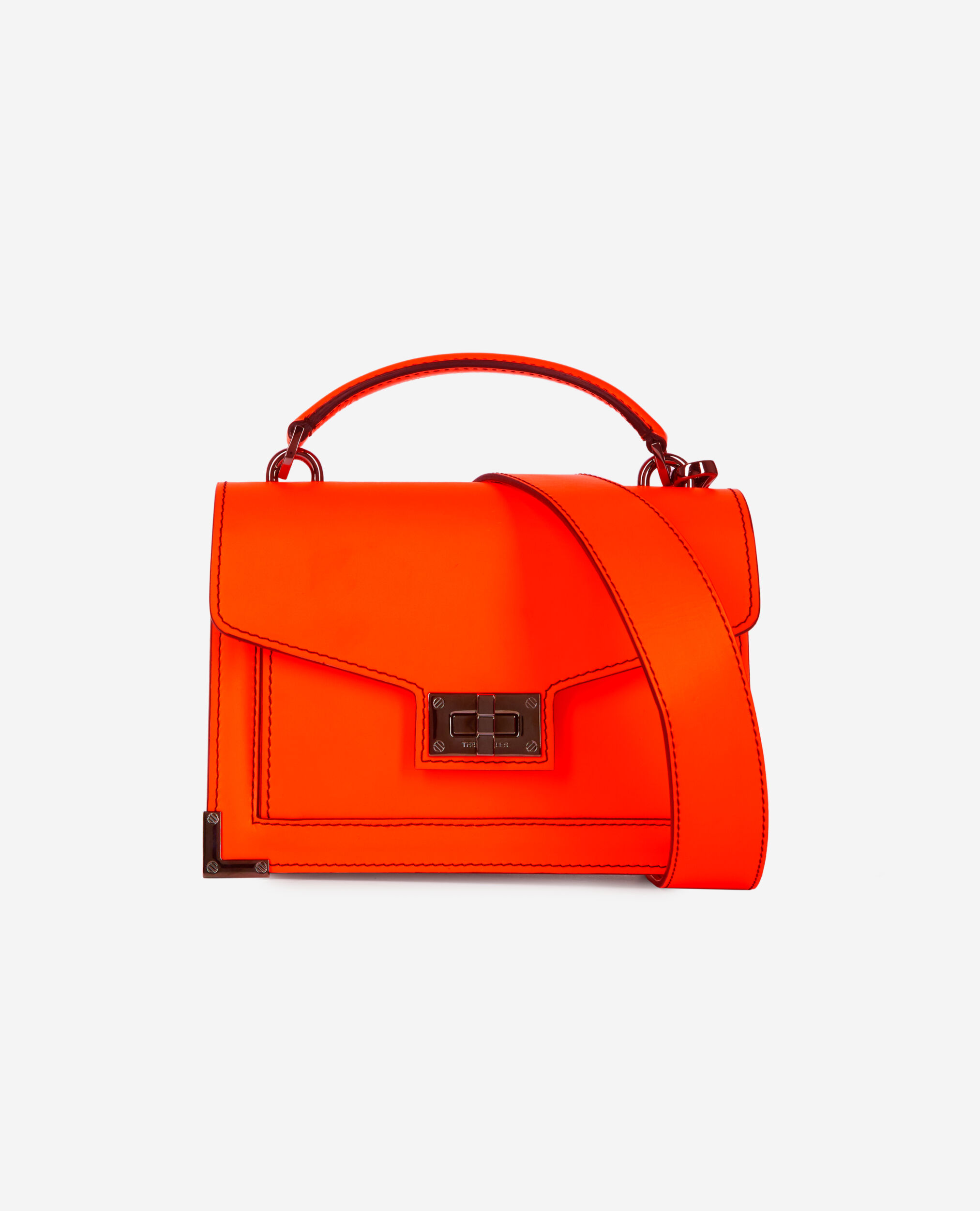 Sac Emily small en cuir orange