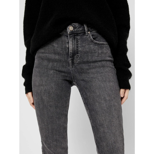 Pieces - Vaqueros pitillo talle alto gris Gris