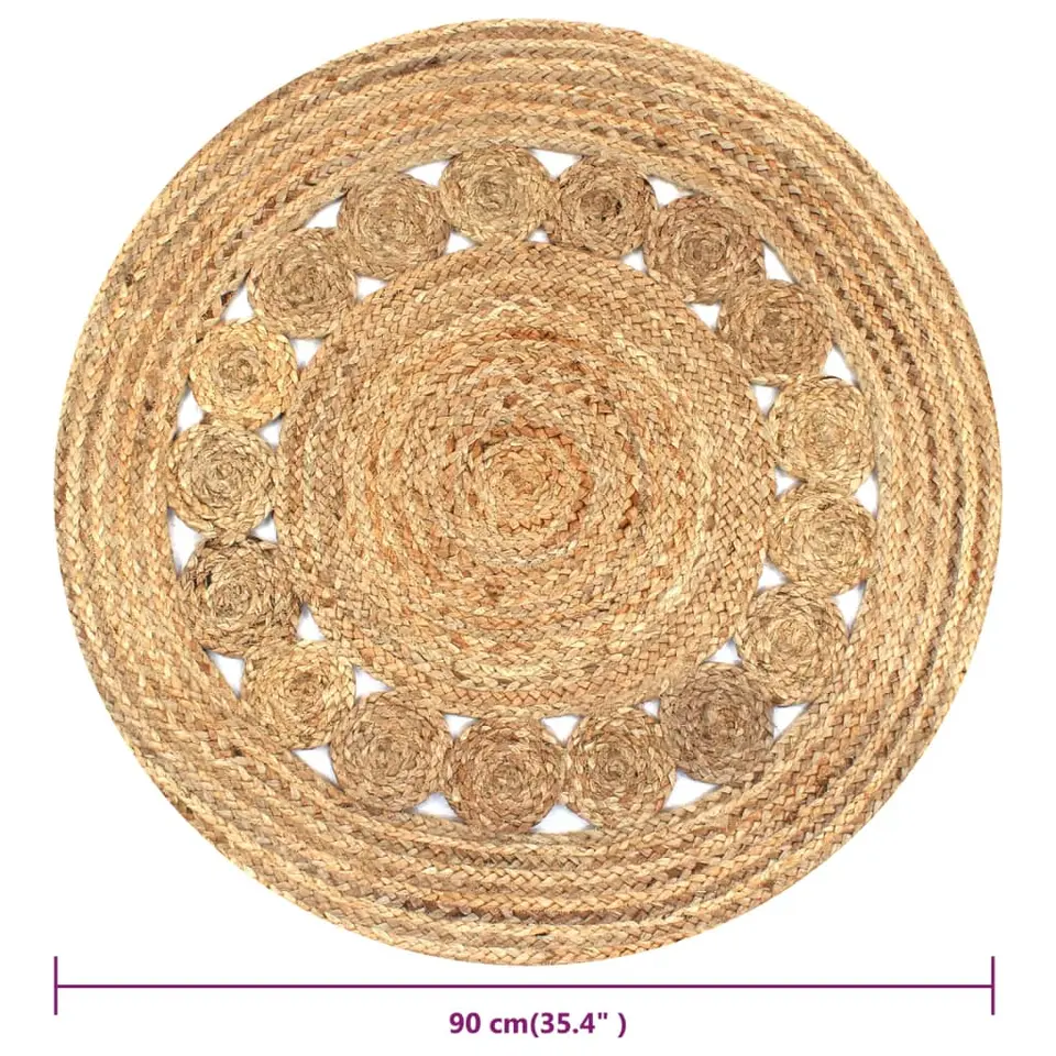vidaXL - Tapijt - Beige - Jute - 90 cm