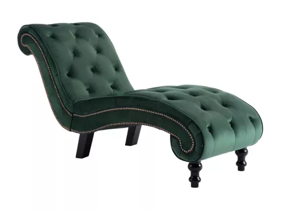 Prolenta Premium - Chaise longue Velours Vert