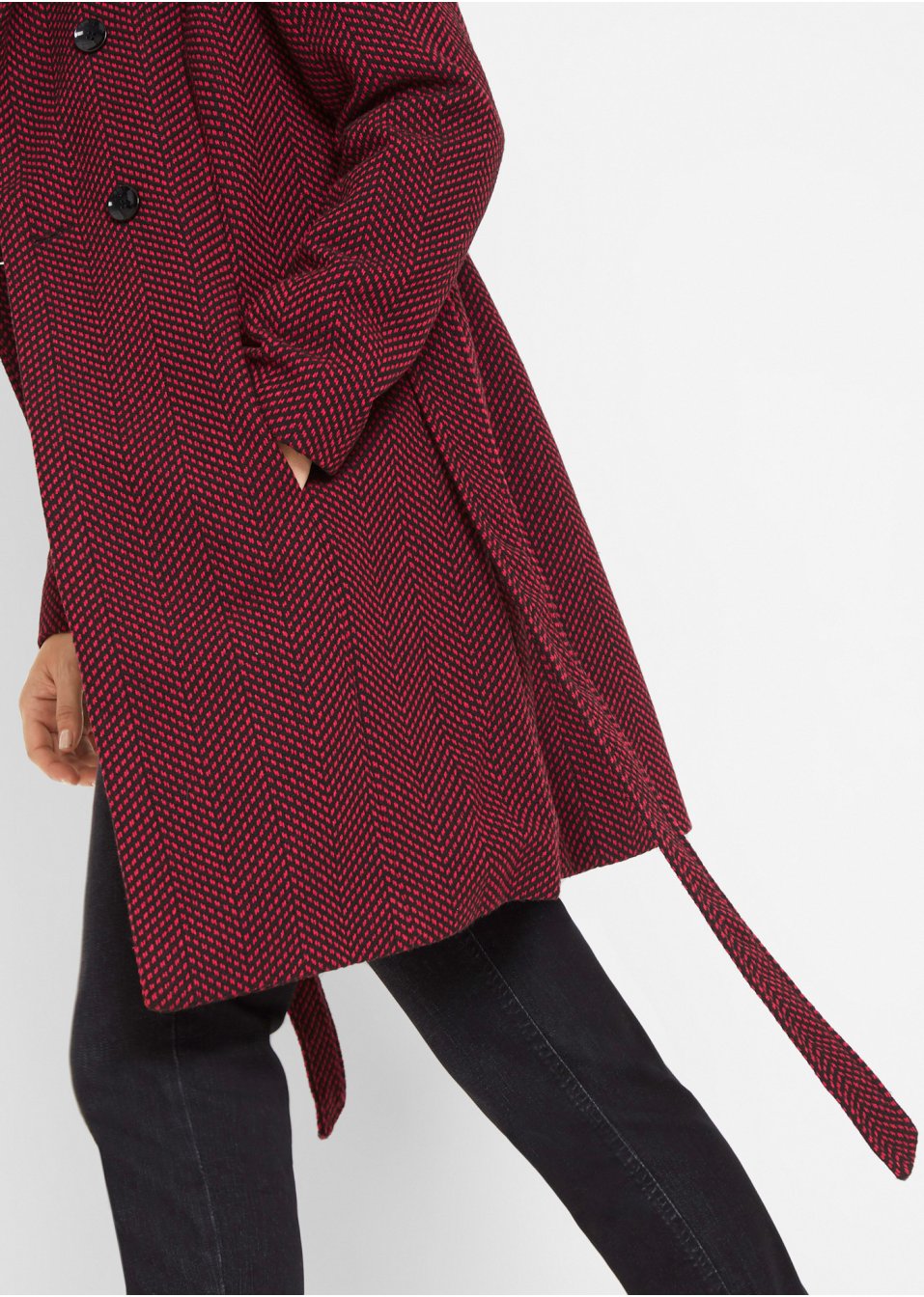 Manteau court à teneur en laine