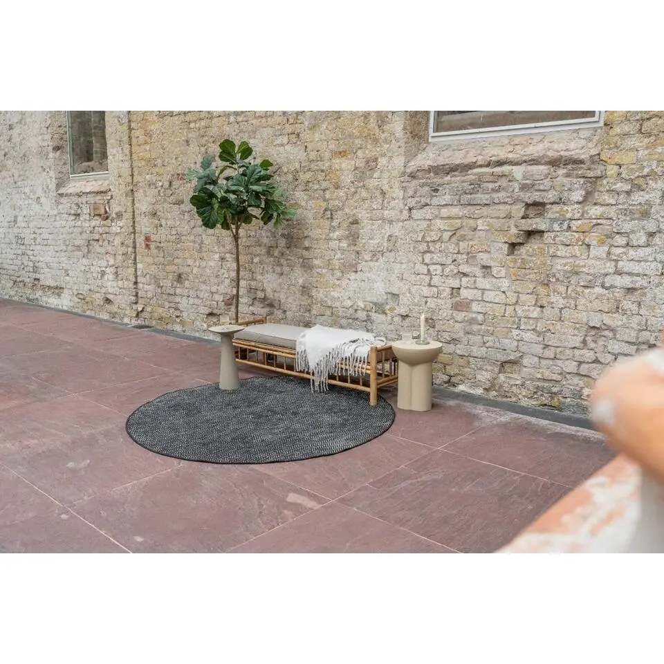 EVA Interior rond buitenkleed Dahl zwart - 200 x 200 cm