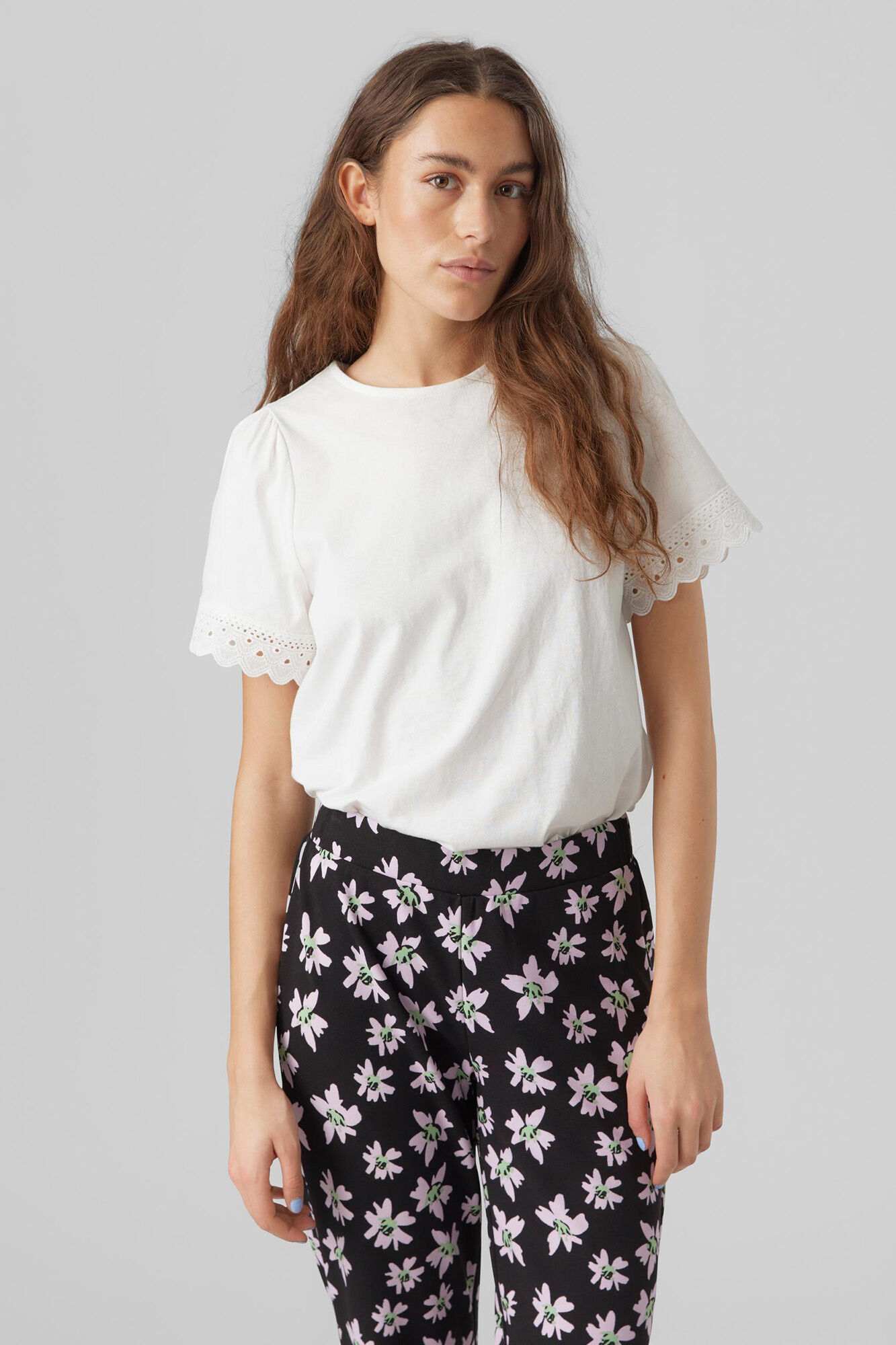 Blusa de algodão de manga curta - Branca