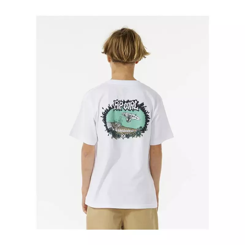 Tee shirt junior RIPCURL Skull Slob White