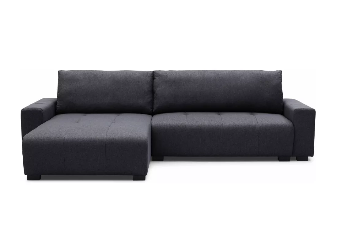 Canapé d'angle convertible élégant Malone Tissu Noir