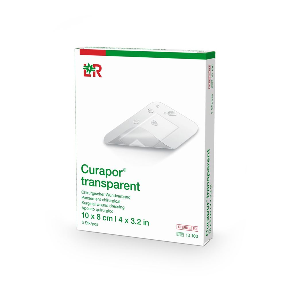 CURAPOR Wundverband<br>5 × 1 Stück, Beutel, 8x10cm, transparent