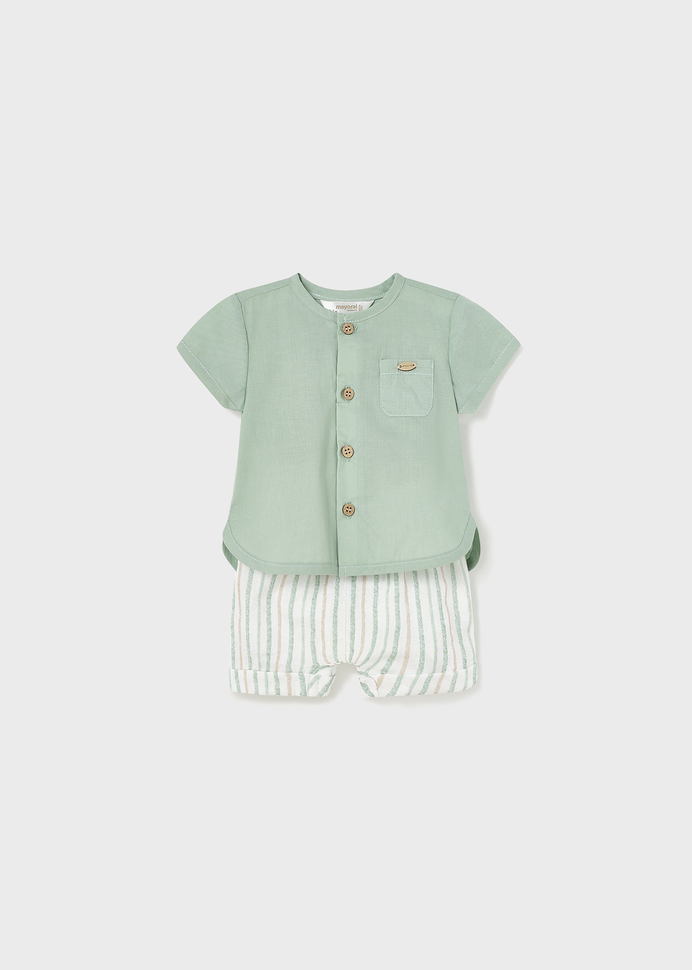 Conjunto de 2 peças em algodão sustentável para recém-nascidos.