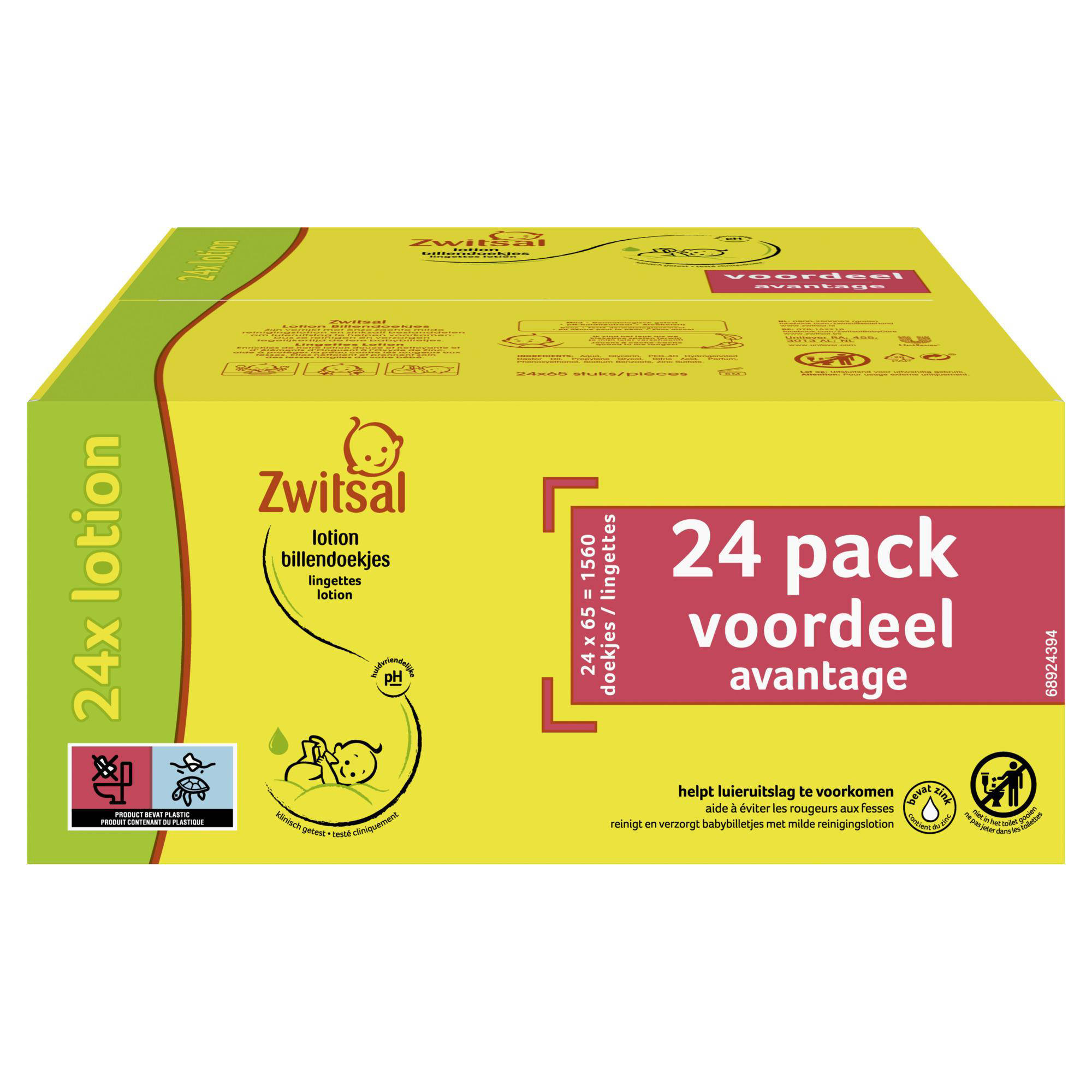 Zwitsal Lotion billendoekjes - 24 x 65 stuks