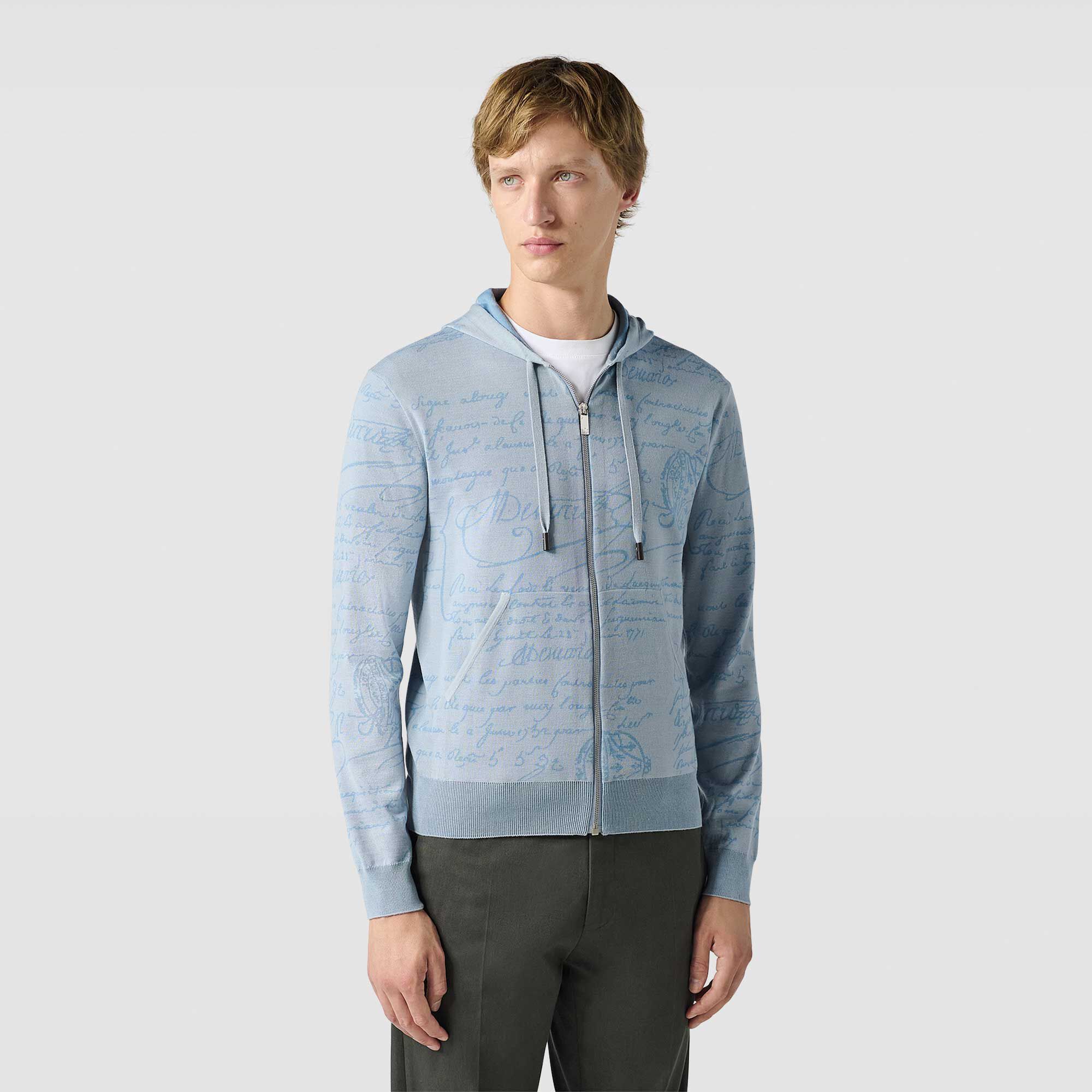 Sweat À Capuche Zippe En Laine Scritto