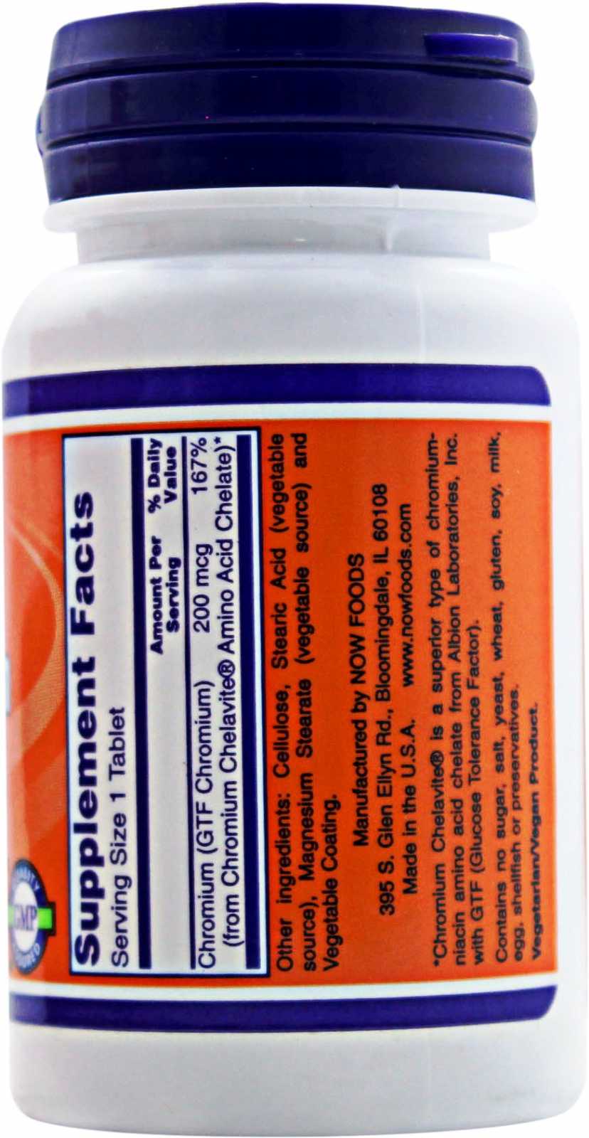NOW Foods GTF Cromo 100 comprimidos