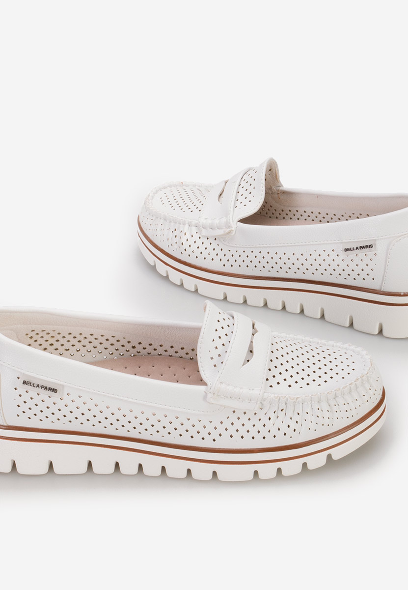 Mocassins femme blancs Manise