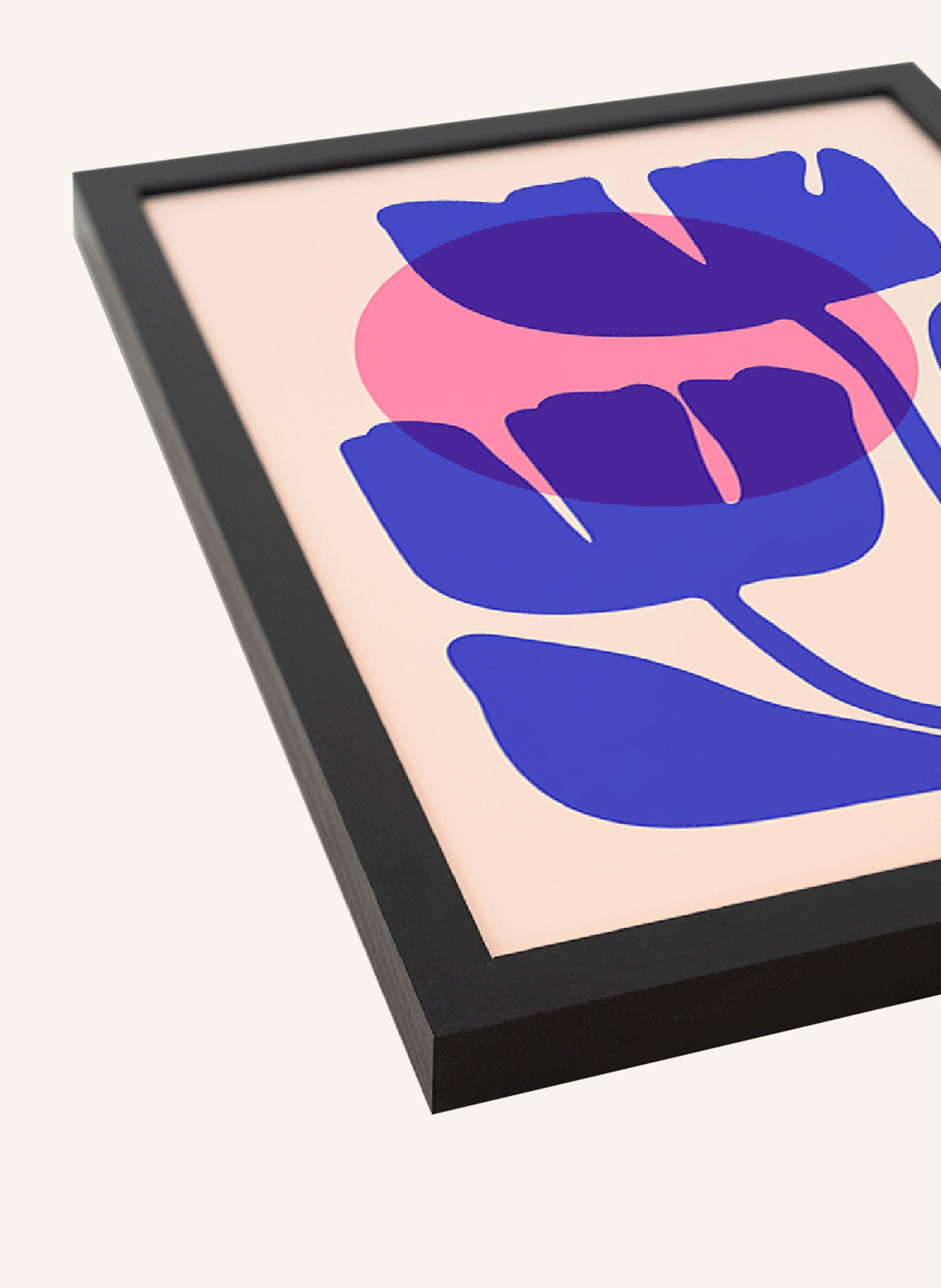 Liv Corday Wandbild BLAUE BLUMENILLUSTRATION mit Rahmen