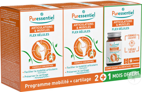 Puressentiel Articulations Et Muscles Flex Gélules 3 Boîtes x 30 Gélules 2 Mois + 1 Gratuit