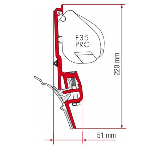Adaptateur store Fiamma F35 PRO F43 F45S F70 VW T4