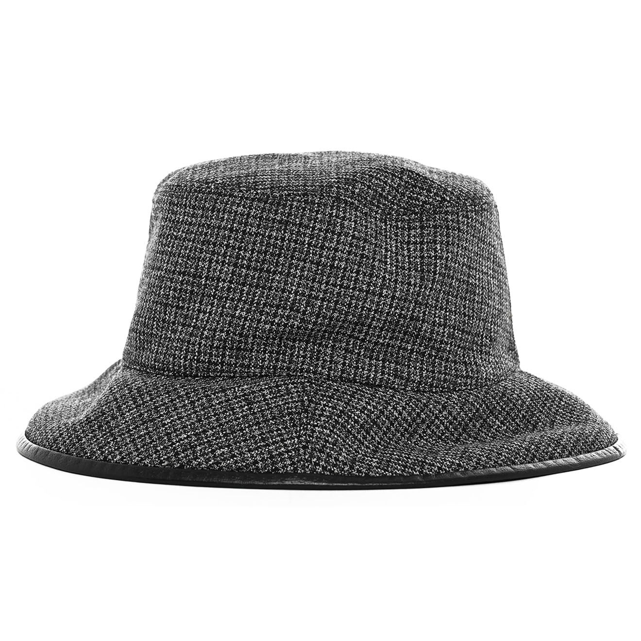 Gucci Bob en Laine & Cuir gris - Neuf avec étiquette