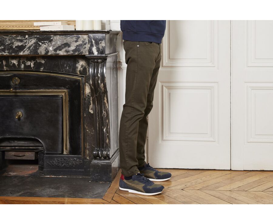 Pantalon 5 poches homme Kaki foncé - KARSON