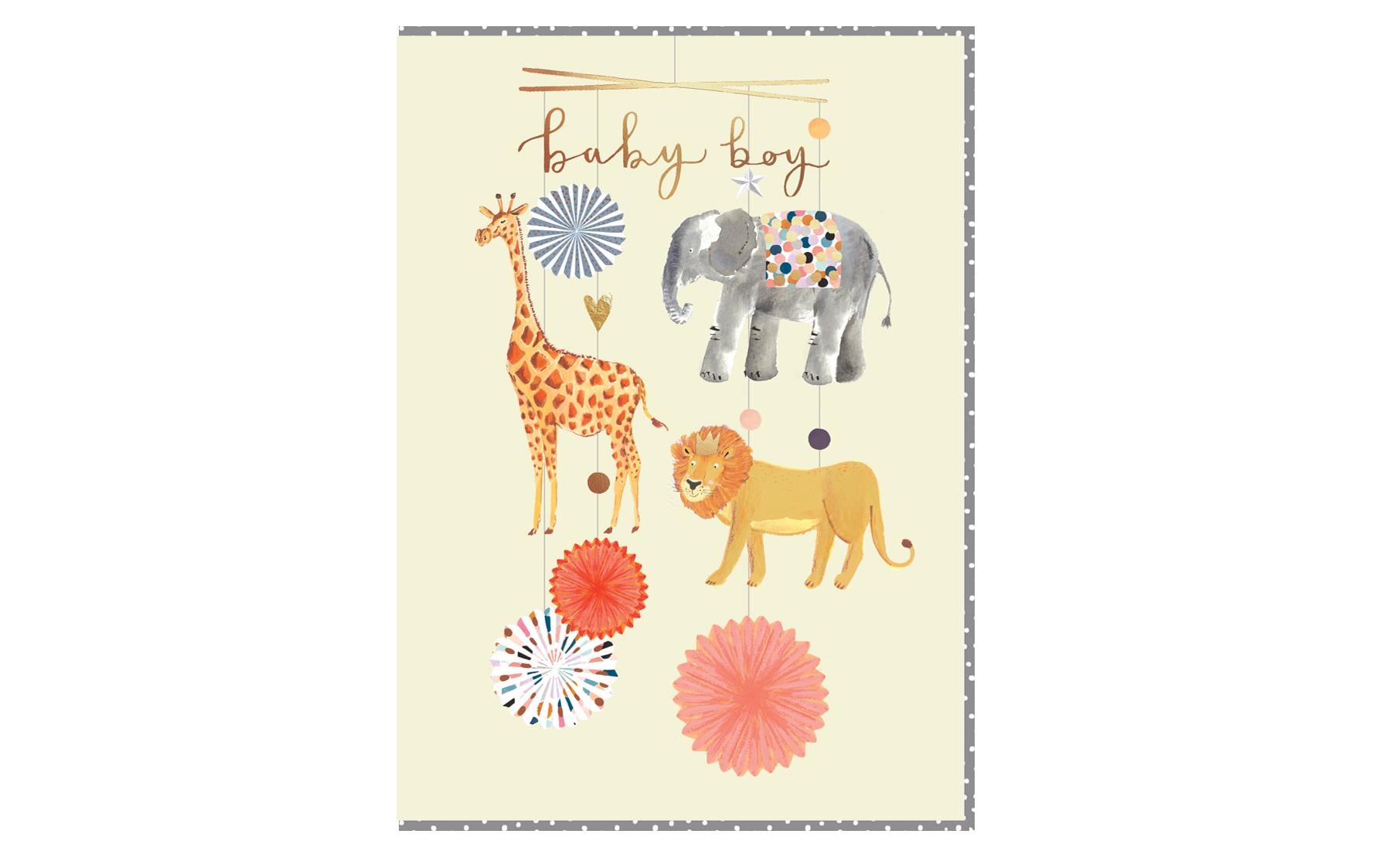 Glückwunschkarte Baby Boy 12 x 17 cmGrusskarte zur Geburt