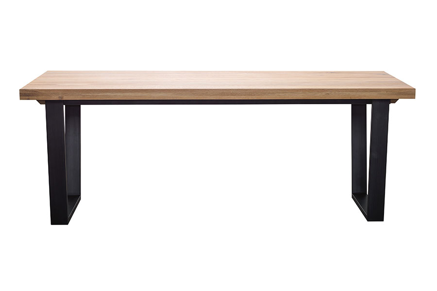 Calia spisebord Hvitoljet heltre eik med understell i stål. 200x95 cm