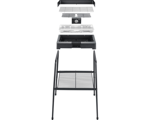 Severin 2,2 kW elektrische grill, zwart, inclusief vetopvangbak, grillrooster en stroomkabel