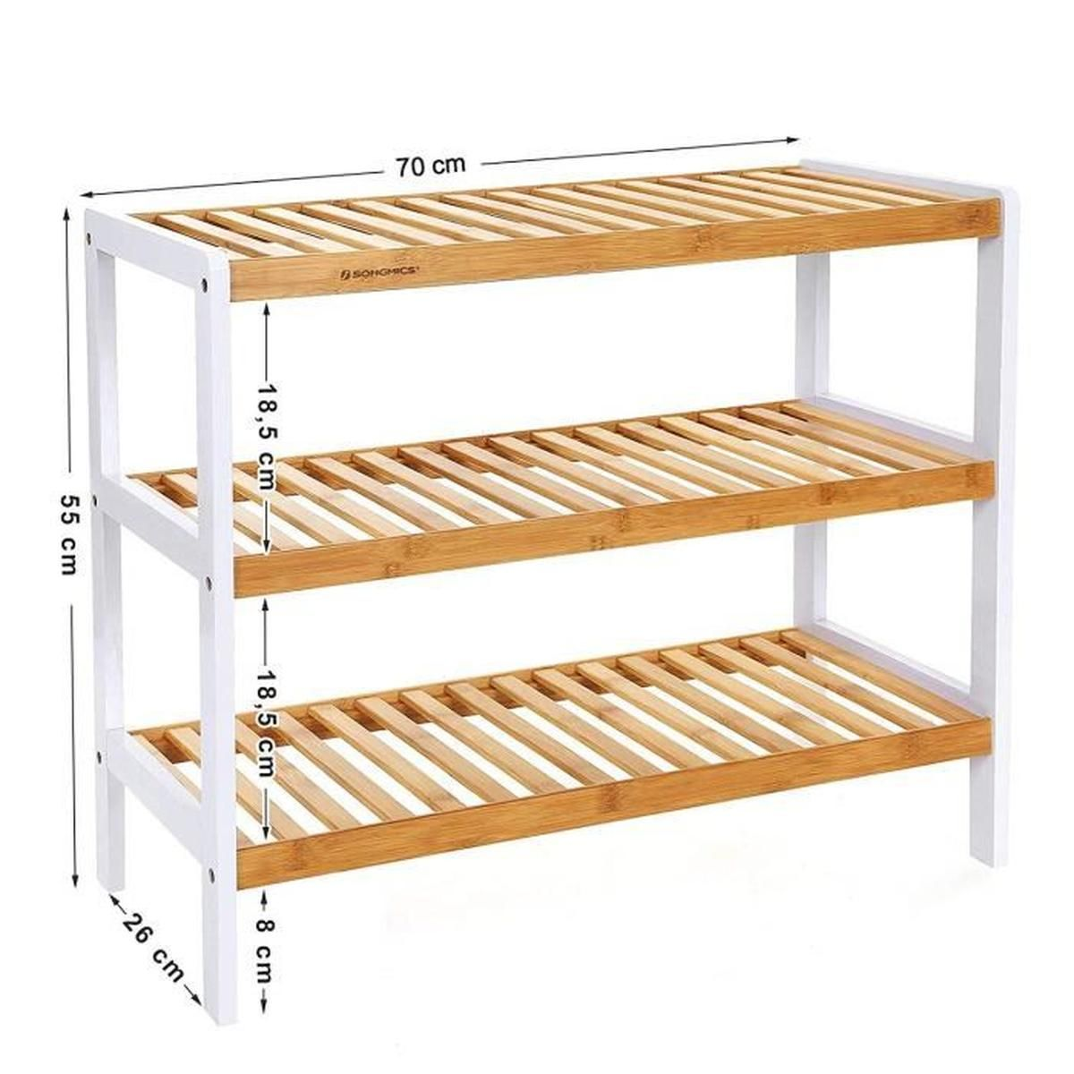 Schoenenrek Indusign bamboe Naturel en wit bamboe