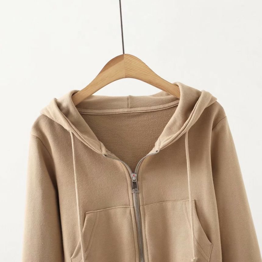Bazer - Effen cropped hoodie met rits