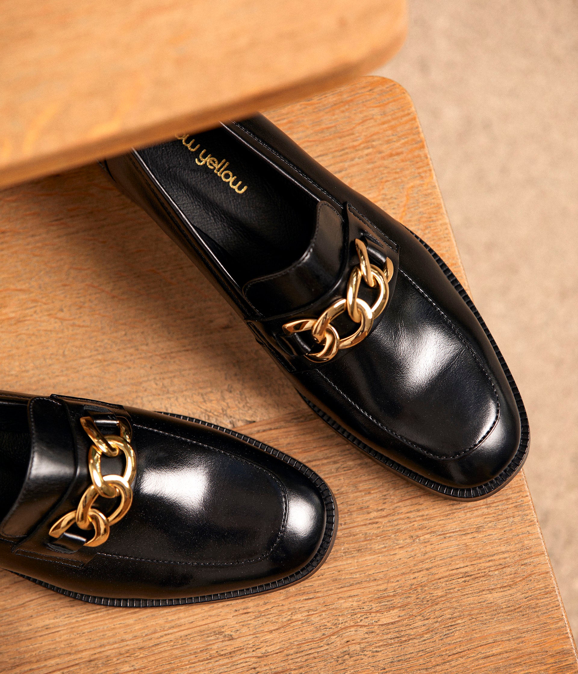Mocassins cuir noir Oriane