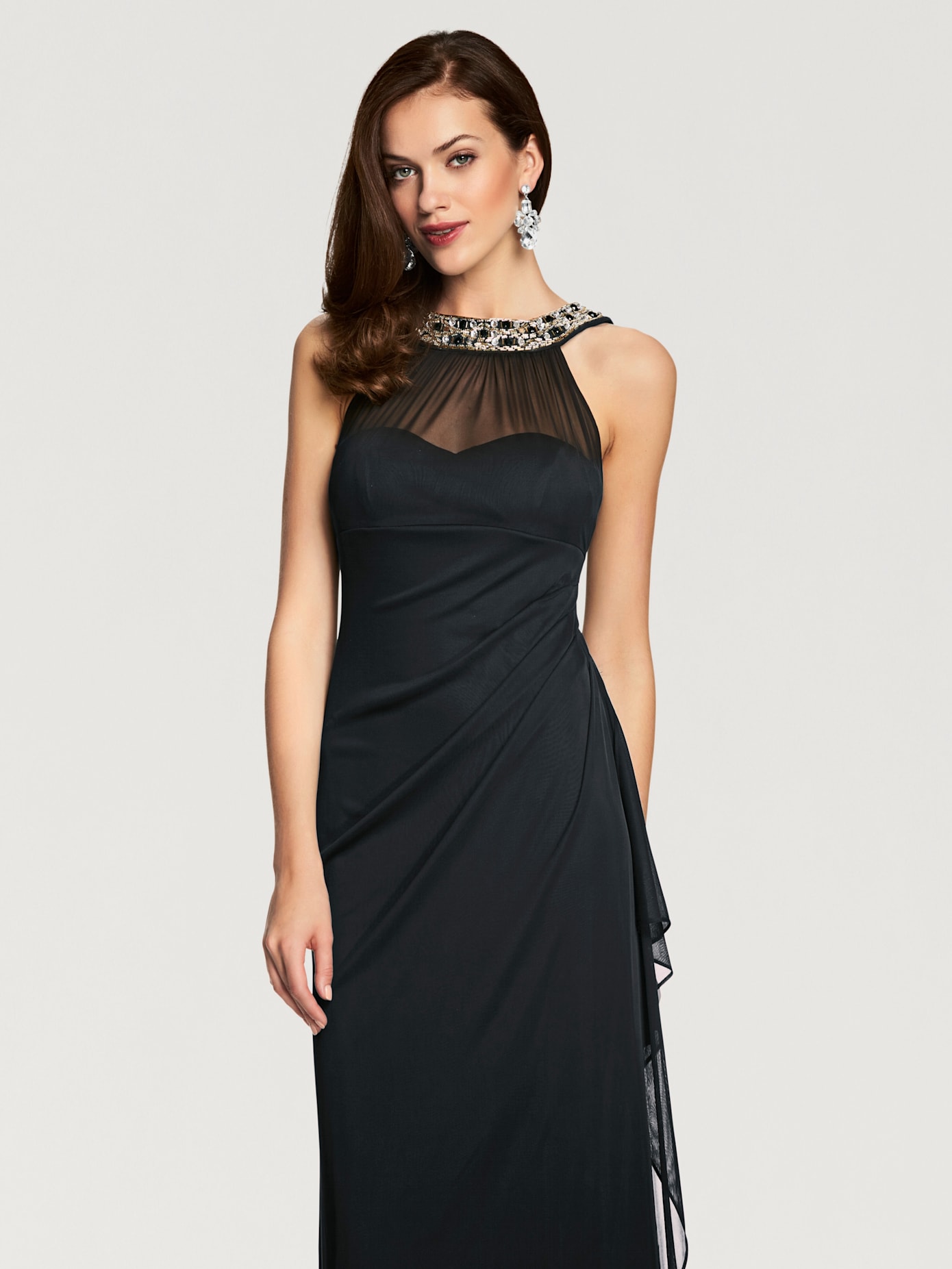 Robe de soirée élégant, empiècement tendance