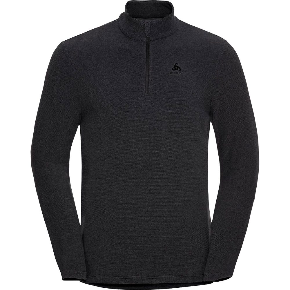 Odlo Roy 1/2 Zip Midlayer Herren shale grey black stripes