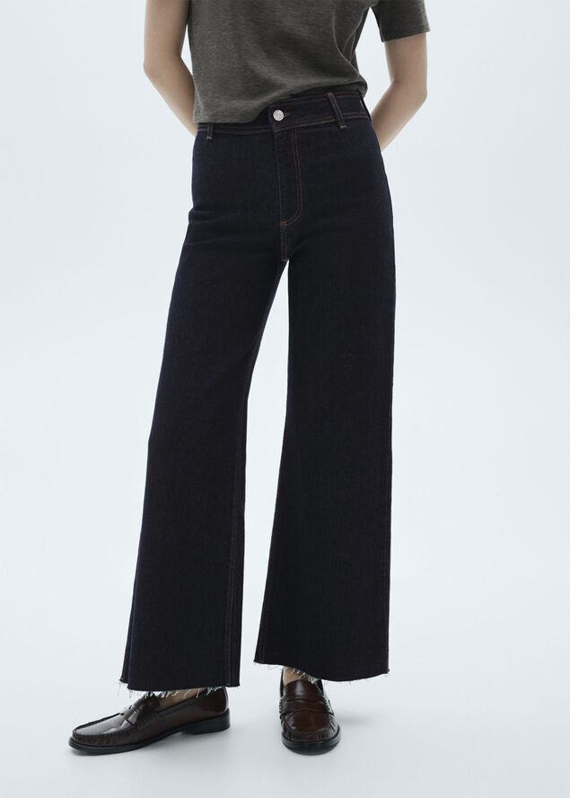 MANGO Catherin high-rise culotte jeans Open blue