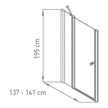Van Marcke Hoover douchewand draaideur 140x195