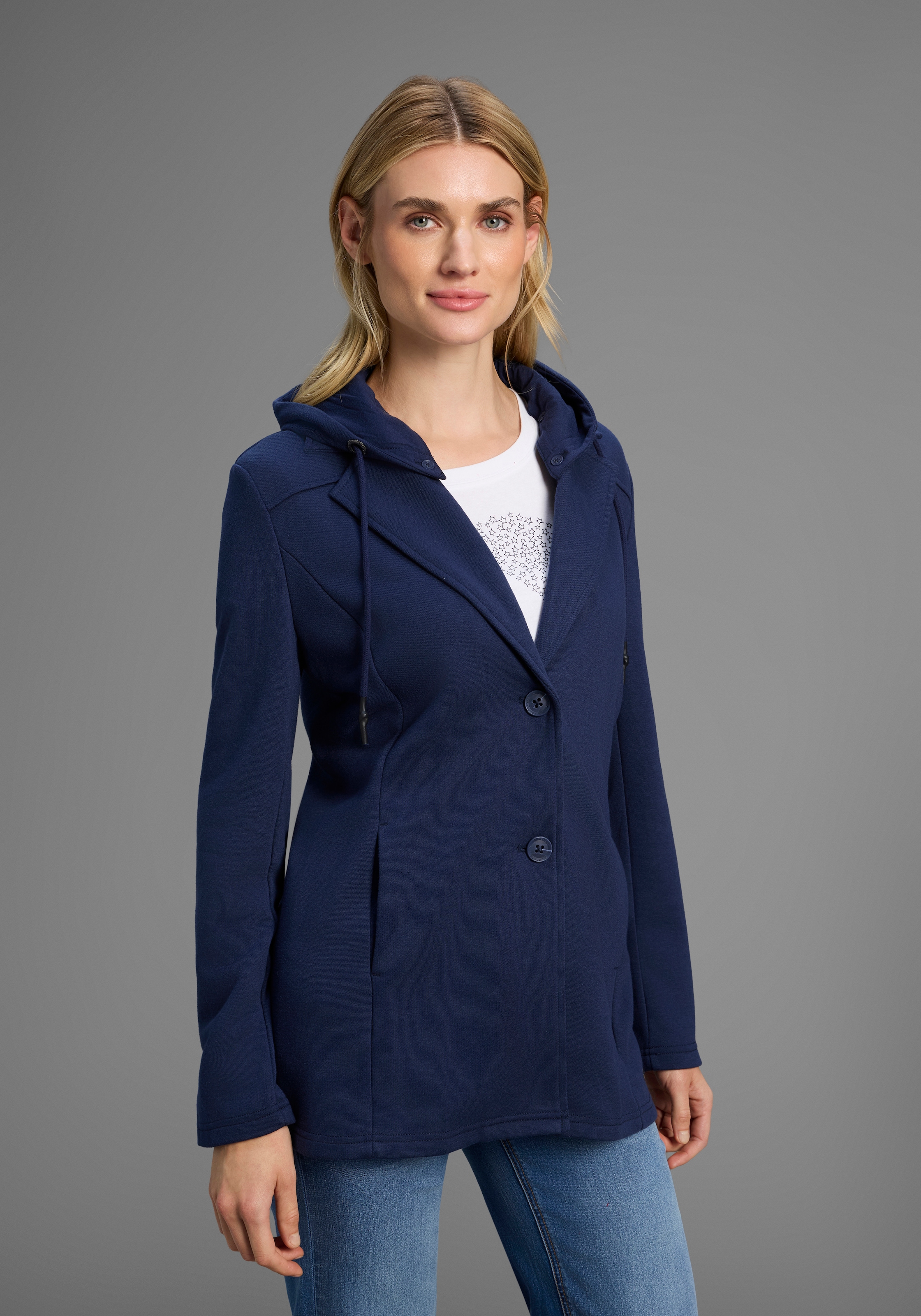 KangaROOS Sweatblazer , mit abknöpfbarer Kapuze