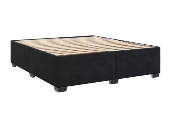 Sommier à lattes de lit avec matelas Noir 180x200 cm Velours