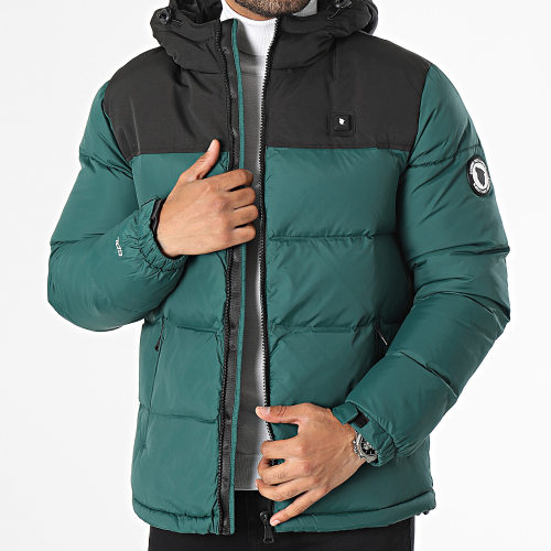 Doudoune Chauffante Capuche Megève Vert Noir
