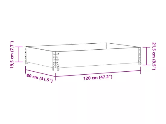 Jardinière bac lit surélevé bois marron 120 x 80 x 45433 cm 02_0037411