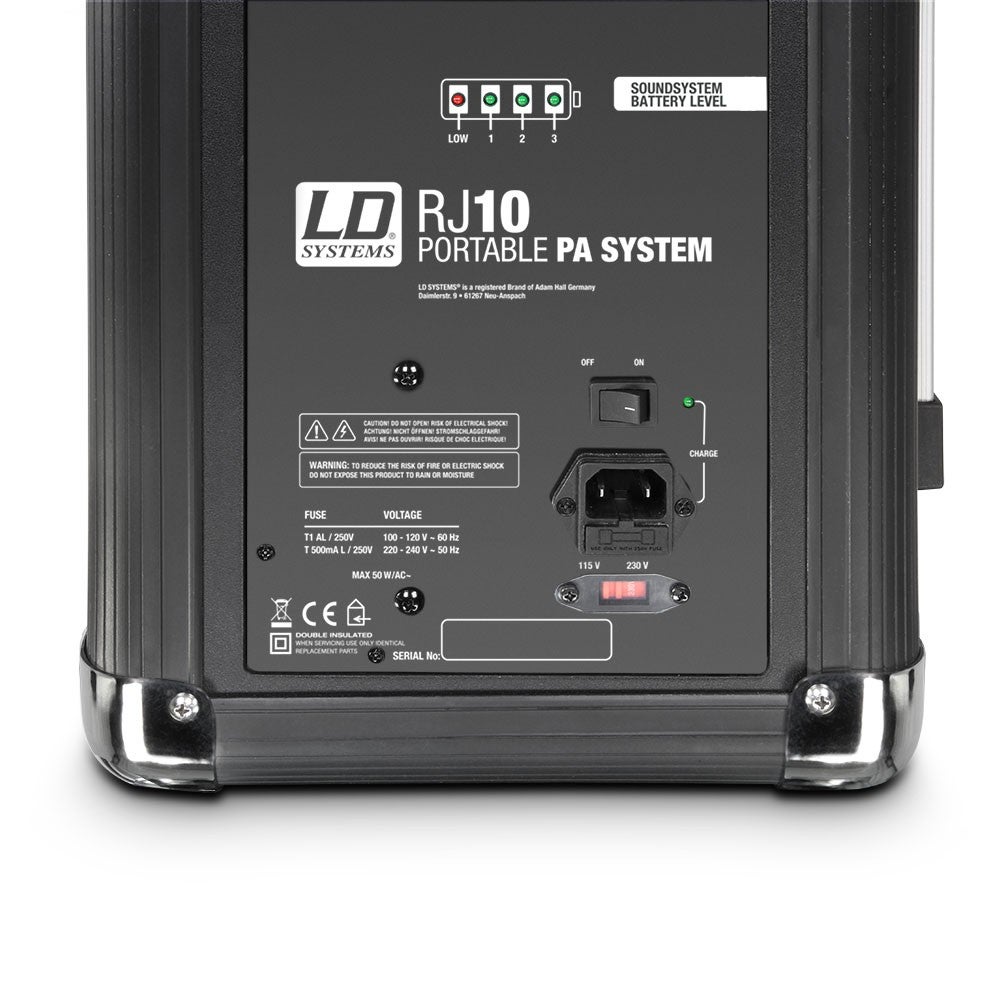 LD Systems Roadjack 10 mobiele geluidsset met mixer op accu