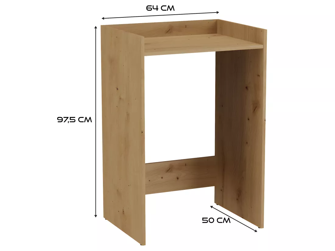 COMO - Meuble de rangement pour machine à laver - Meuble SDB - 64x50x97.5 cm - Buanderie