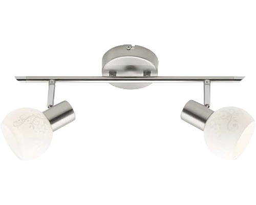 Plafondspot, 2-lichts, 45 cm breed, ijzer/wit