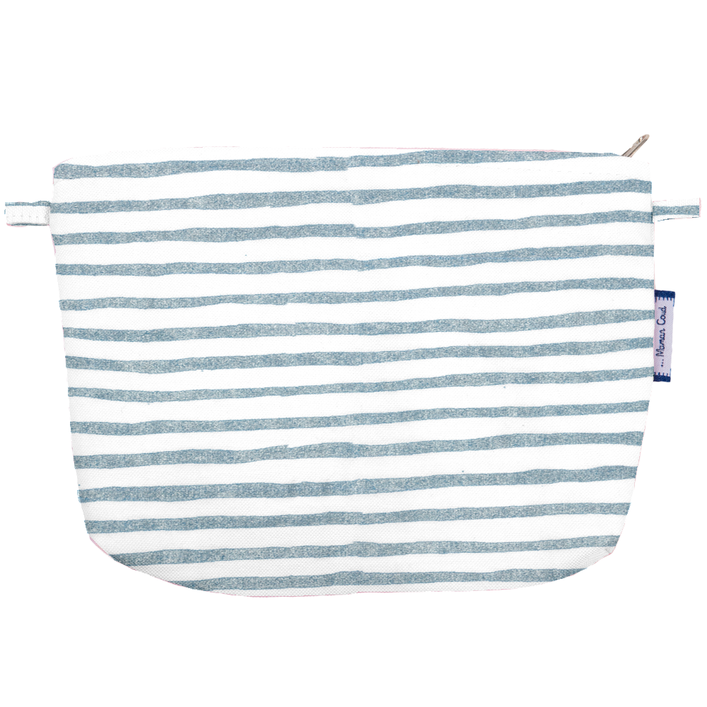 Pochette Tissu Rayé Bleu Blanc