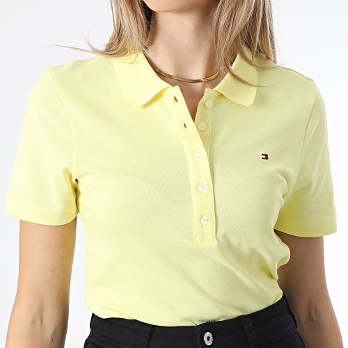 Polo Manches Courtes Slim Femme Piqué 7823 Jaune