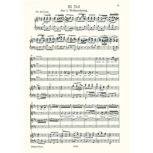 Edition Peters Bach Weihnachts-Oratorium