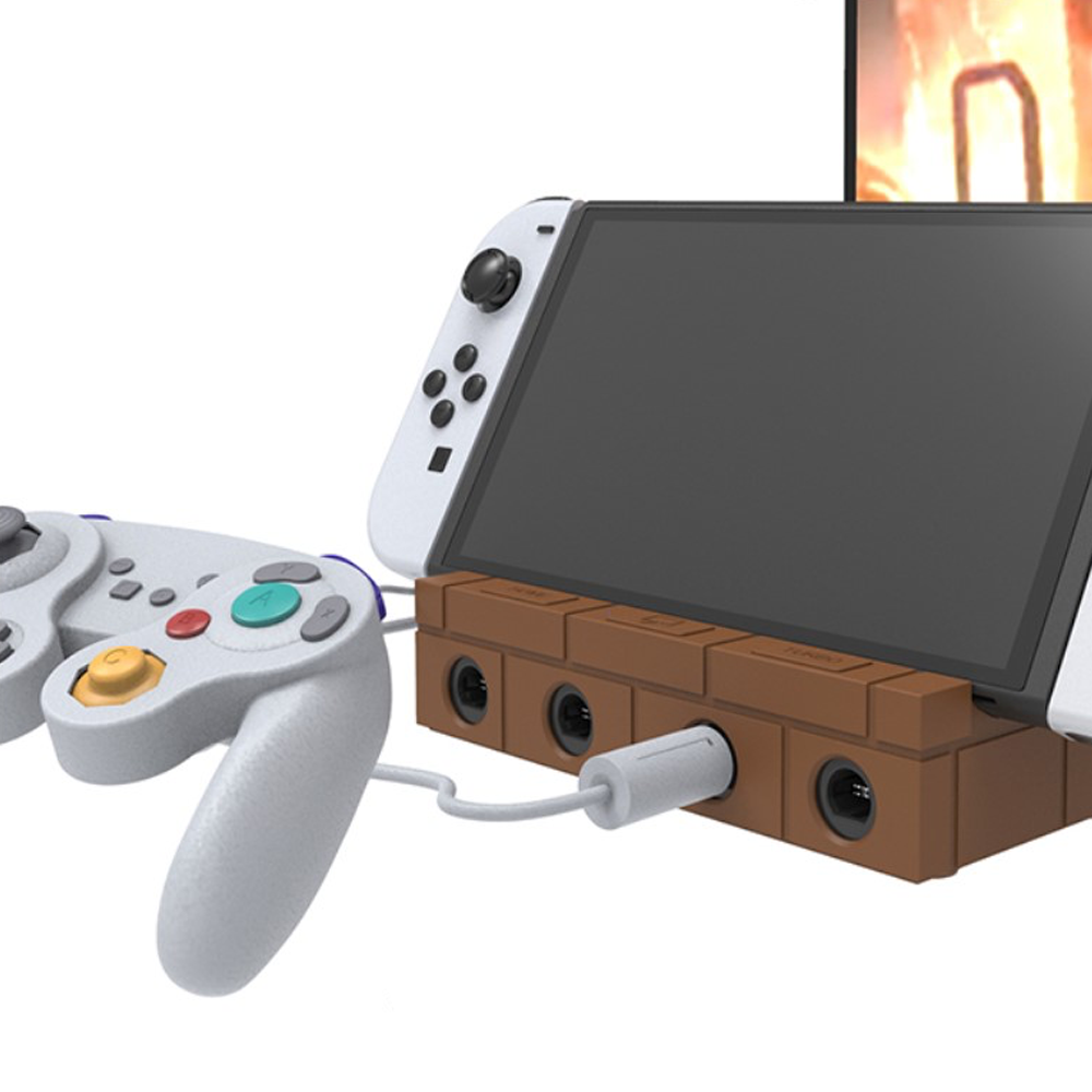 Ladegerät Dockingstation Charging Dock mit Spiele Halterung und HDMI / USB C / 3x USB / 4x NGC Controller Anschluss für Nintendo Switch / OLED - Weiss
