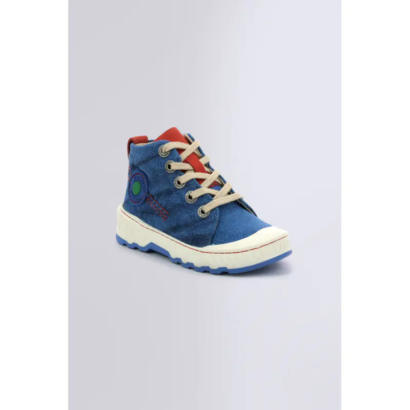 KICKRUP BLEU ROUGE SNEAKERS HAUTES Textile Garçon
