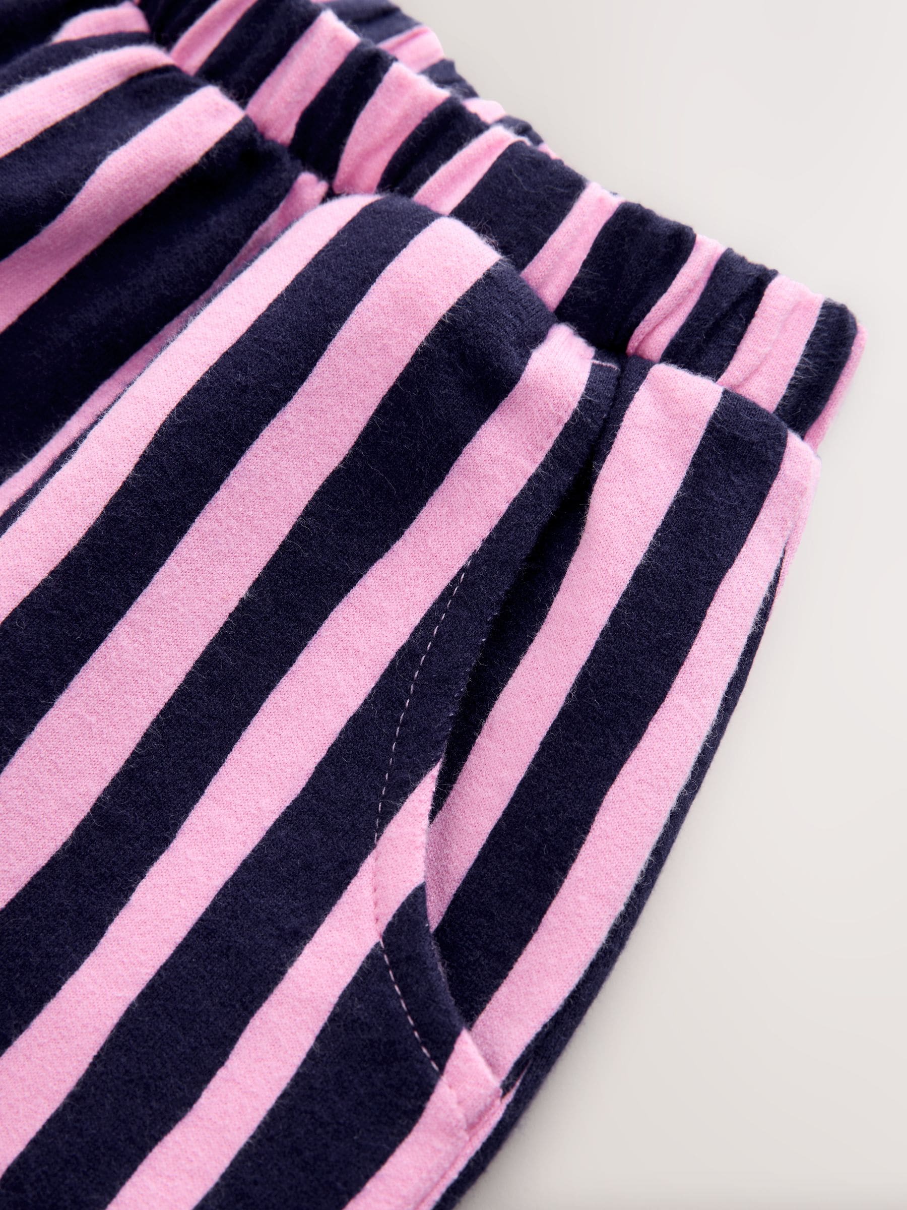 Marineblauw/roze gestreept - Broek met wijde kortere pijpen (3mnd -7jr)