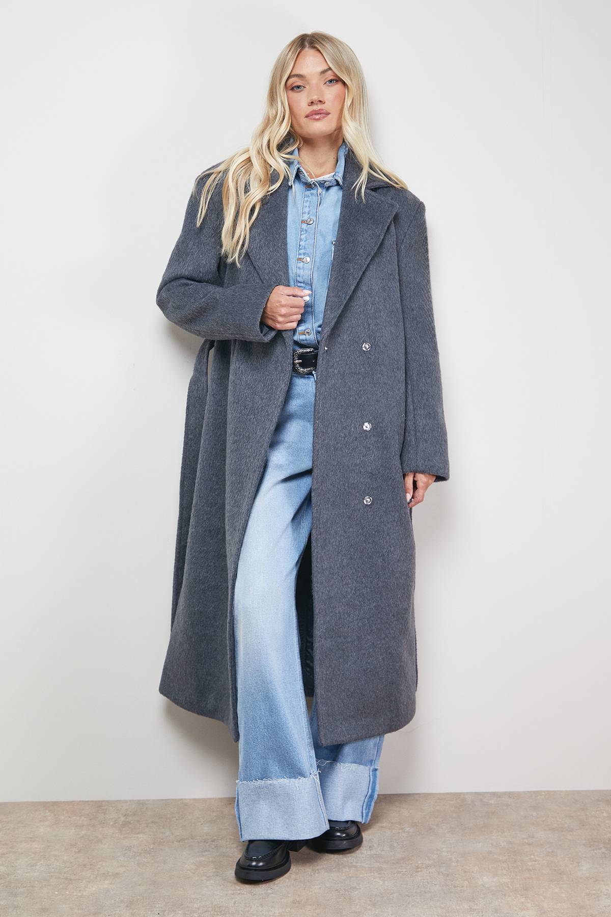 Oasis Manteau Ceinturé Brossé