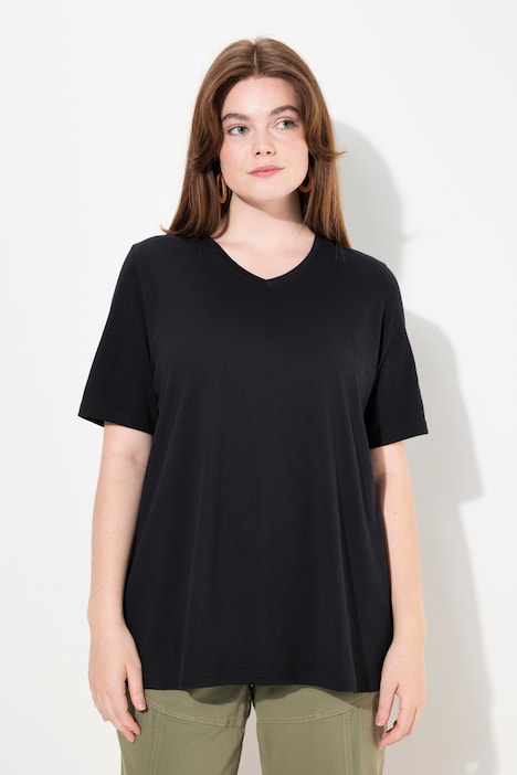 T-Shirts, 2er-Pack, V-Ausschnitt, Halbarm, Biobaumwolle