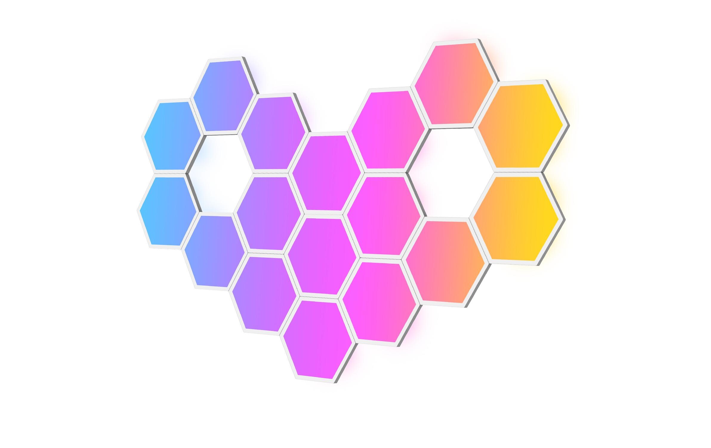 Panelleuchte Glide Hexa, 10er, RGBIC<br>Light Panels