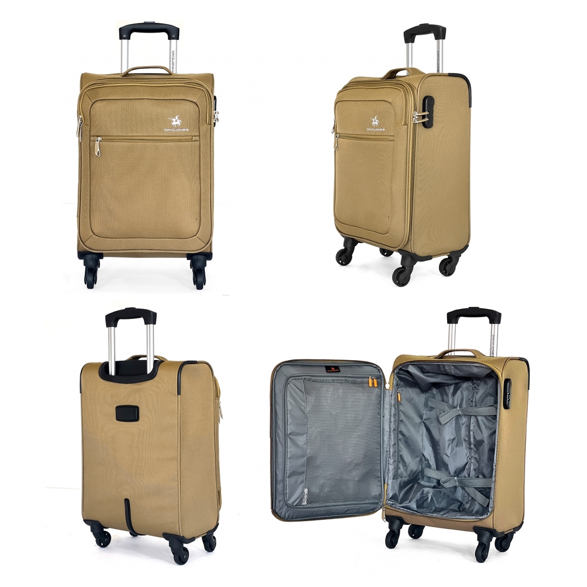David Jones Lot de 3 valises souples extensibles dont 1 cabine David Jones