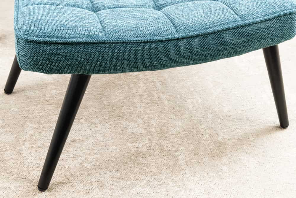 Moderner Hocker SCANDINAVIA blau Strukturstoff Metallbeine Fußhocker